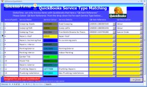 SlottaTime Service Type matching with QuickBooks